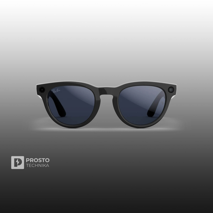 Ray-Ban Headliner (Gen 2) Глянцевый Чёрный с Прозрачно-Сапфировыми Линзами